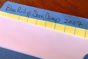 Picture of file folder for the Blue Ridge Song Camp.