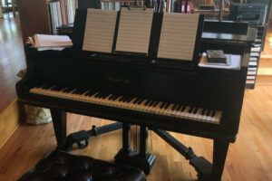 Photo of my piano where I compose daily.