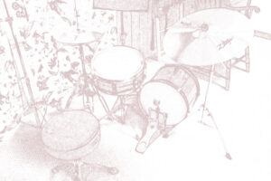 Photo of drum set.