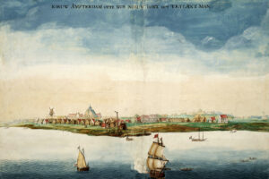 17th century painting of Nieuw Amsterdam.